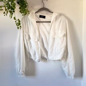 Pull & Bear WHITE zip up hoodie